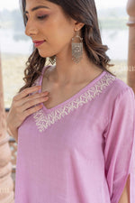 Thumbnail for Zibaa Lilac Rayon Chikankari Co-ord Set