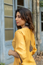 Thumbnail for Zibaa Muslin Golden Beige Chikankari Co-ord Set