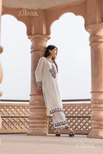Thumbnail for Zibaa Muslin Black & White Chikankari Co-ord Set