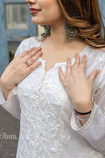 Thumbnail for Zibaa Cotton Ivory Chikankari Anarkali