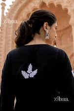 Thumbnail for Zibaa Modal White & Black Chikankari Kurti