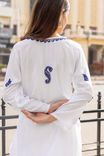 Thumbnail for Zibaa Rayon White Chikankari Kurti with small motifs