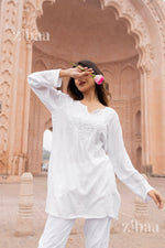 Thumbnail for Zibaa Modal White Short Chikankari Kurti