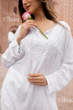 Thumbnail for Zibaa Modal White Short Chikankari Kurti