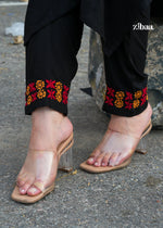 Thumbnail for Zibaa Luxury Rayon Black Chikankari Kurta Set