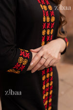 Thumbnail for Zibaa Luxury Rayon Black Chikankari Kurta Set
