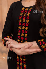 Thumbnail for Zibaa Luxury Rayon Black Chikankari Kurta Set