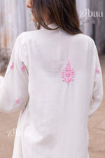 Thumbnail for Zibaa Ivory Muslin Long Chikankari Kurta