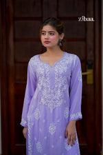 Thumbnail for Zibaa Modal Lavender Chikankari Kurta