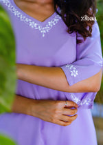 Thumbnail for Zibaa Lavender Luxury Rayon Chikankari Coord Set