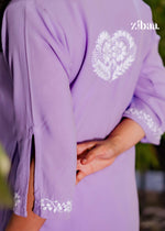 Thumbnail for Zibaa Lavender Luxury Rayon Chikankari Coord Set
