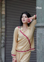 Thumbnail for Zibaa Beige Rayon Chikankari Co-ord Set