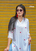 Zibaa White & Red Modal Chikankari Kurta - Distacart