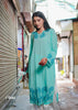 Zibaa Cyan Blue Modal Chikankari Kurta - Distacart