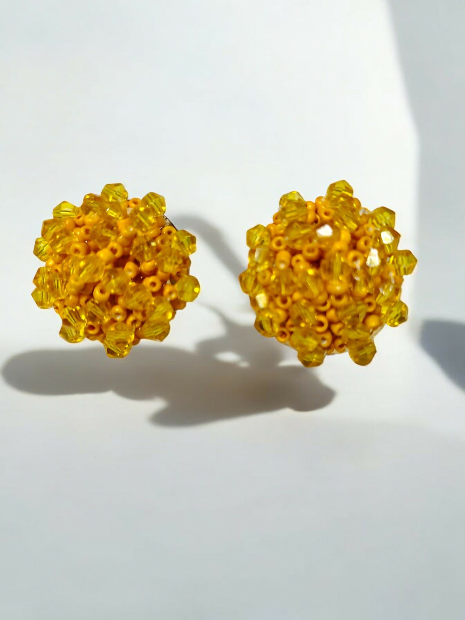 Inhanns Small Statement Studs Earrings - Yellow - Distacart