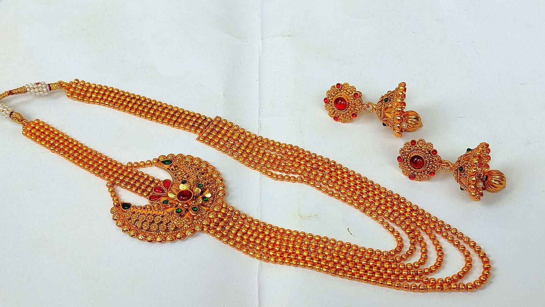 Multicolor Kemp Layer Necklace Set With Earrings - Distacart