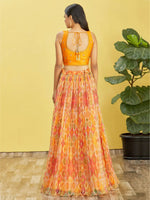 Thumbnail for Tulsi Art Bright Yellow Mirror Work Organza Function Wear Lehenga Choli
