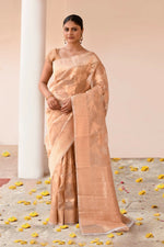 Thumbnail for Joban Fashion Gold Banarasi Tissue Saree