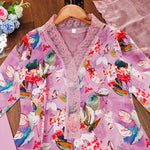 Thumbnail for Preksha Creation Indian Festival Georgette Women Lavender Kurta With Dupatta With Pant - Distacart