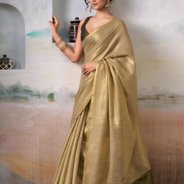 Astita Tissue Silk Golden Saree