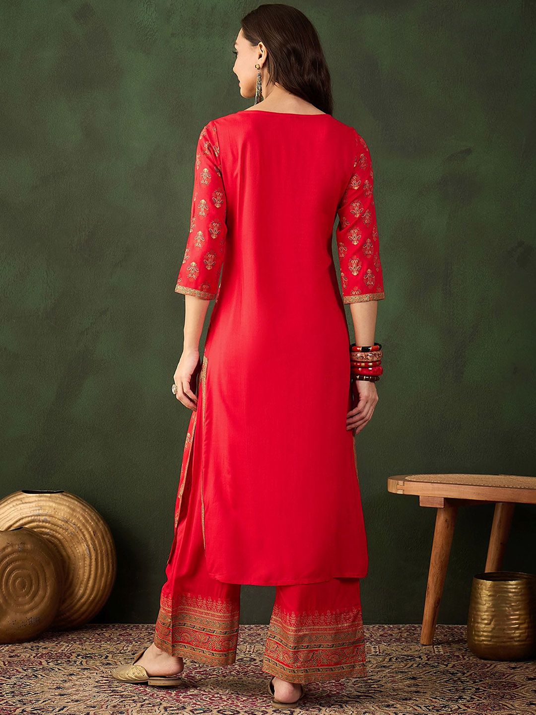Sangria Printed Kurta With Palazzo