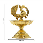 Thumbnail for CraftVatika Pure Brass Diya, Peacock Design Brass Diya