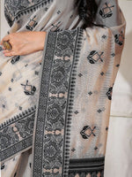 Thumbnail for Astita Linen Cotton Black & Cream Saree
