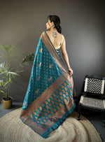 Thumbnail for Joban Fashion Banarasi Blue Woven Soft Silk Saree