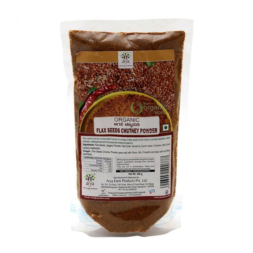 Arya Farm Flax Seeds Chutney Powder - Distacart
