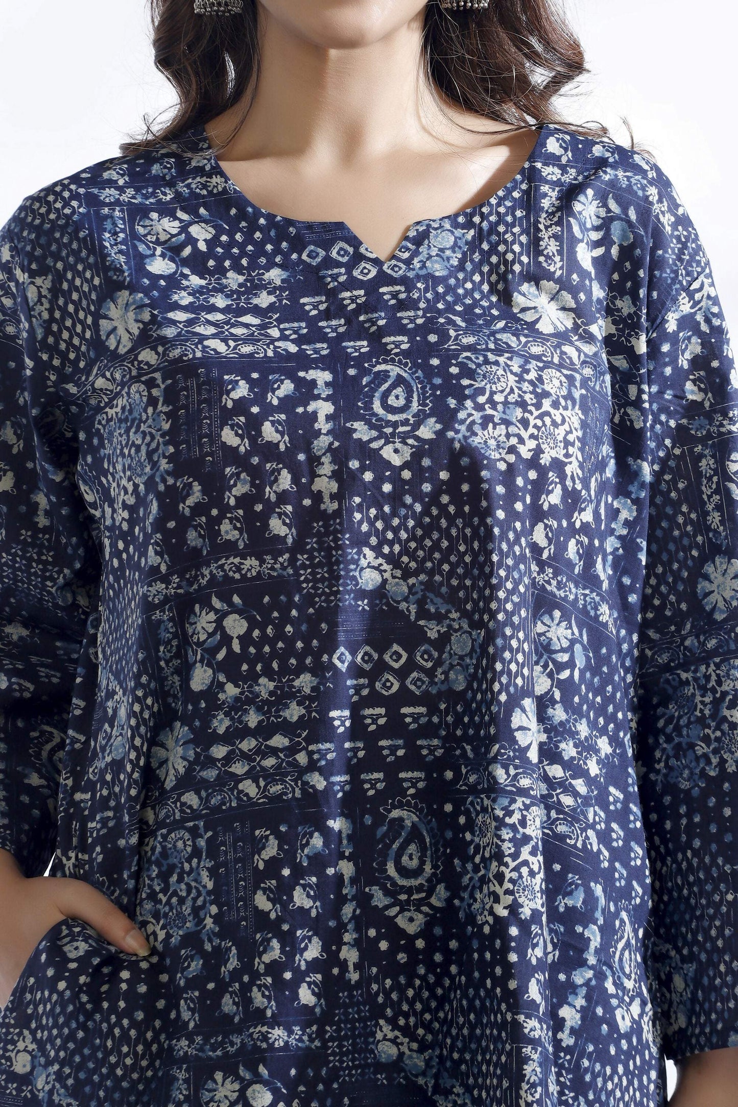 Breathables Abstract Cotton Co-Ord Set – Blue - Dista