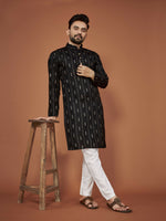 Thumbnail for Anaita Black Embroidered Cotton Straight Kurta - Distacart