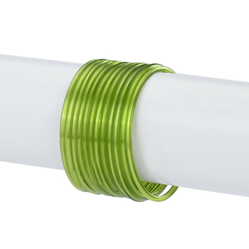 Afast Shining Green Glass Wedding, Party, Daily Use Bangle Set, Set Of 12 - Distacart