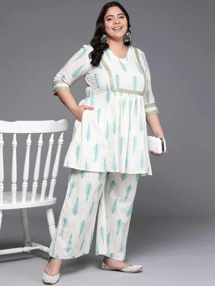 Ahalyaa Women's Traditional wear Co-ords - Off White - Distacart