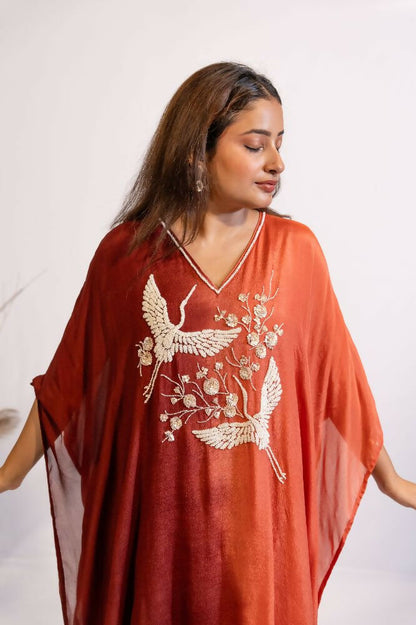 Timaraa Rust & Red Ombre Shaded Co-Ord Set - Dista