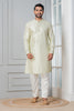 Zavaya Men Green Embroidery Silk Kurta - Dista