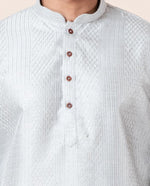 Thumbnail for Zavaya Men Grey Embroidery Silk Kurta Patiala Set