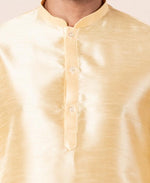 Thumbnail for Zavaya Men Yellow Solid Banarasi Silk Kurta