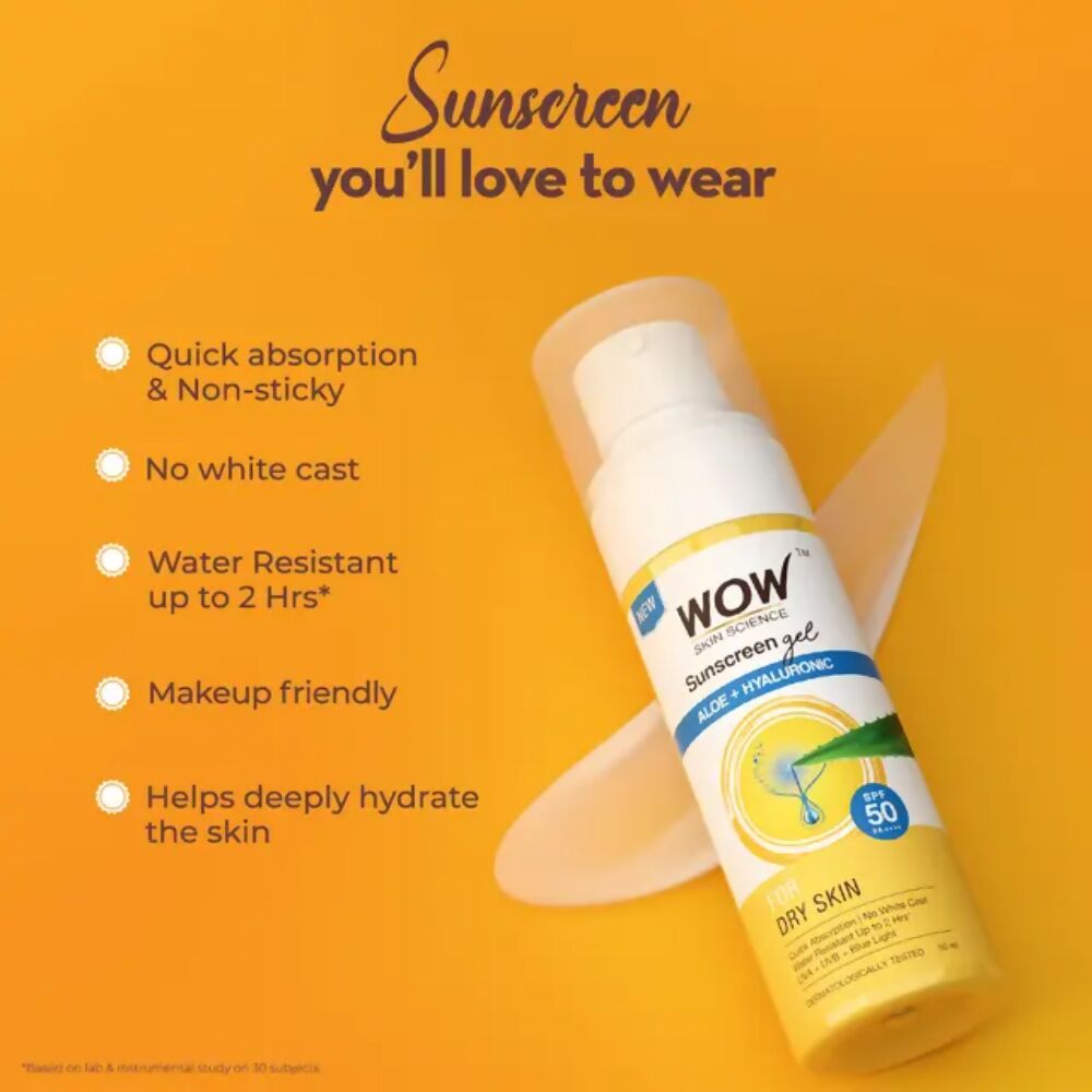 Wow Life Science Sunscreen Gel Dry Skin - Distacart