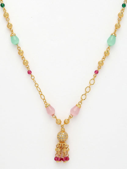 NVR Women's Multicolor Gold-Polished Minimal Chain - Distacart