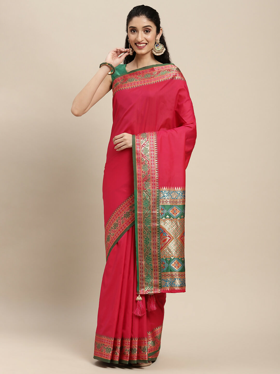 Astita Silk Blend Maroon Saree