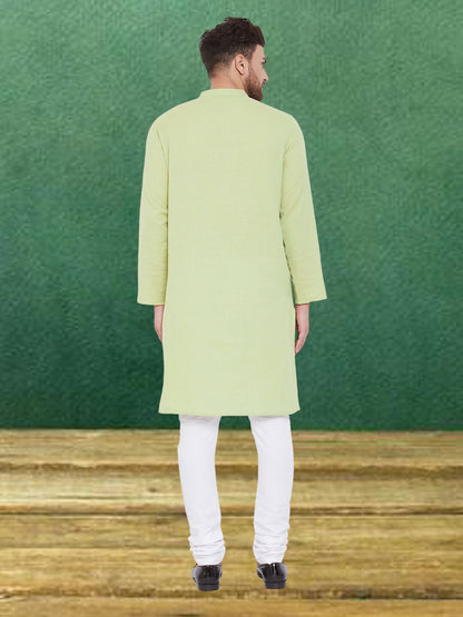 Even Apparels Men's Pure Cotton Green Kurta - Distacart