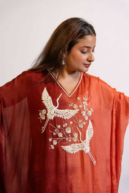 Timaraa Rust & Red Ombre Shaded Co-Ord Set - Dista