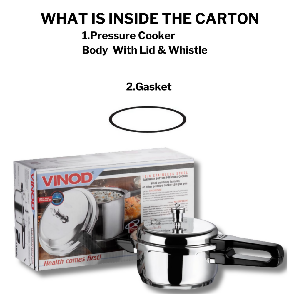 Vinod 18/8 Stainless Steel Outer Lid Pressure Cooker - Dista