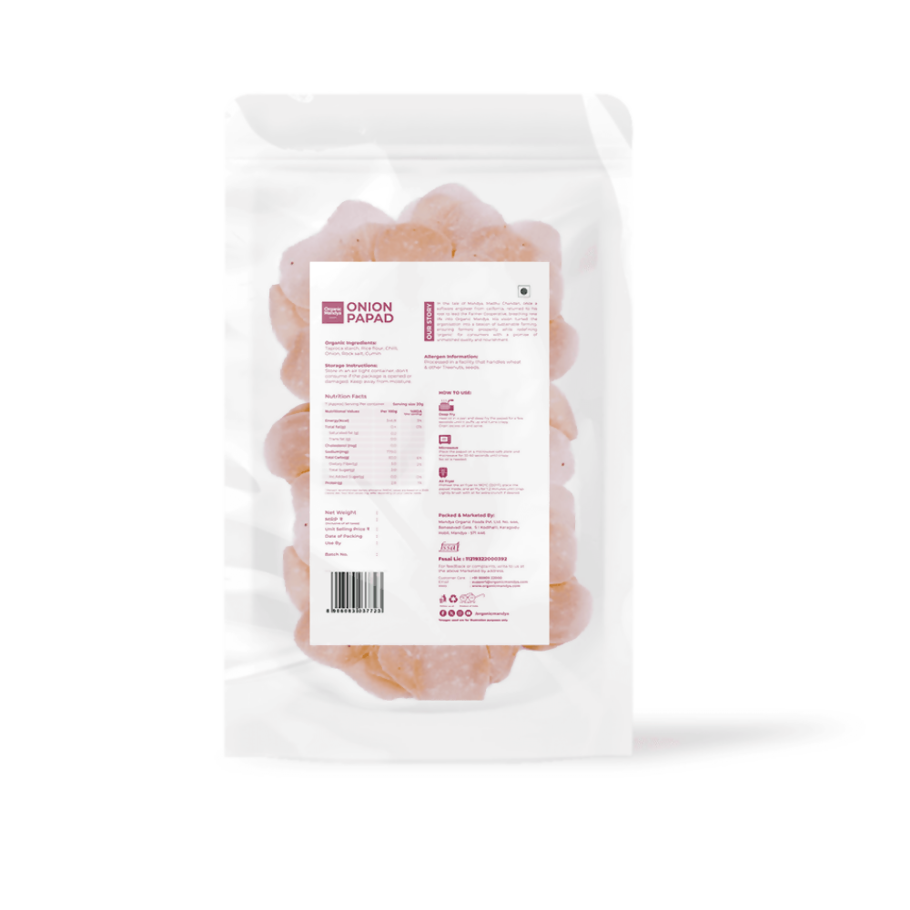 Organic Mandya Onion Papad - Distacart