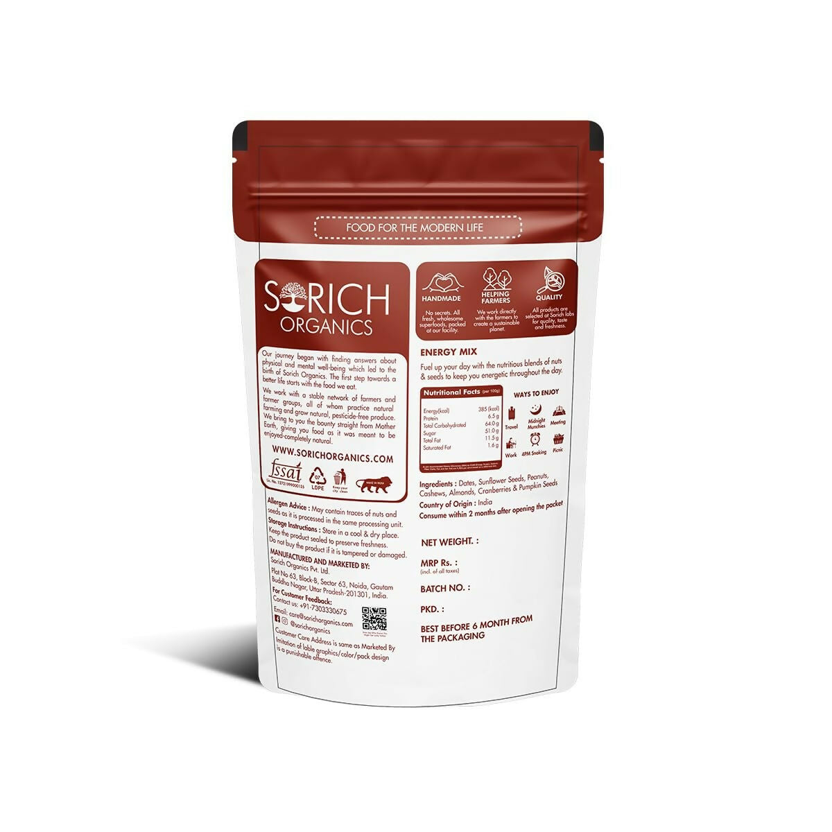Sorich Organics Energy Mix Dried Nuts and Berries - Distacart