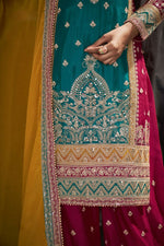 Thumbnail for Partywear Designer Firozi Chinon Fabric suit - Shagun - Distacart