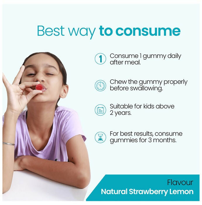 Zingavita DHA Brain Boost Gummies for Kids (2+ yrs) Strawberry Lemon Flavor - Distacart