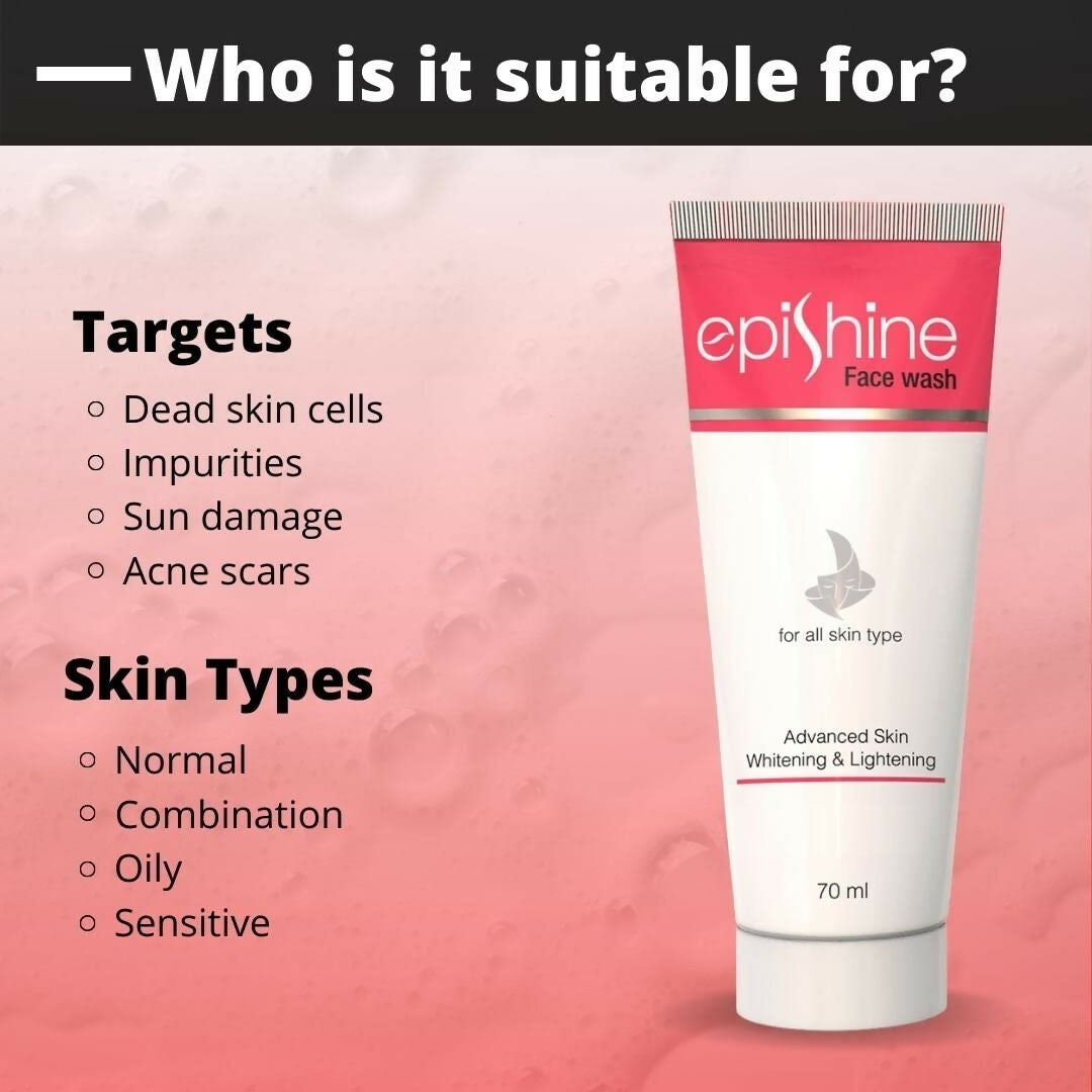Epishine Advanced Skin Whitening and Brightening Face Wash - Distacart
