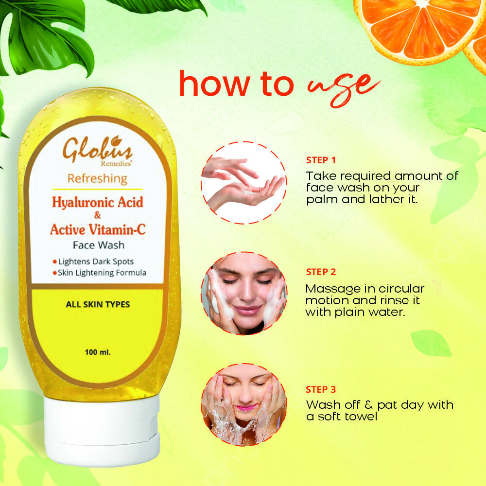 Globus Remedies Hyaluronic Acid & Vitamin C Face wash