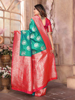 Thumbnail for Joban Fashion Green Banarasi Soft Silk Woven Saree